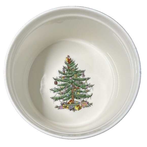 Spode Christmas Tree Porcelain Souffle Dish Serving Bowl 3 Pint Made in England - Picture 3 of 8